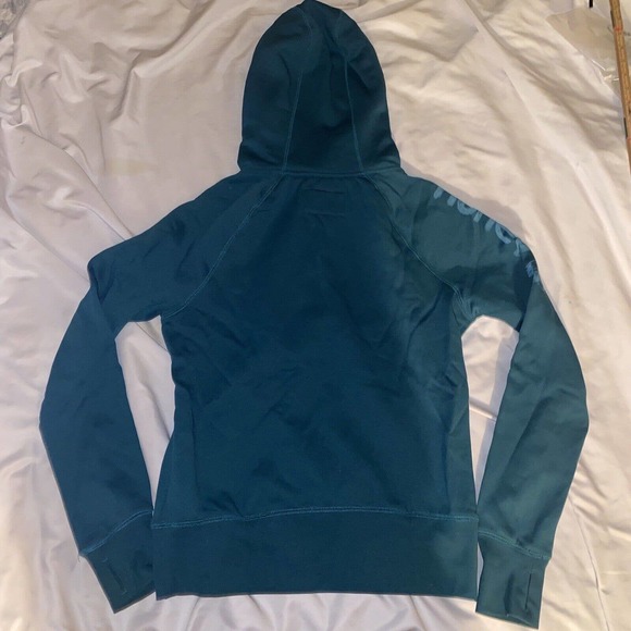 Hurley Hoodie Sweatshirt Women Large Teal Blue Zip Up Front Pockets Outdoors - Picture 10 of 12